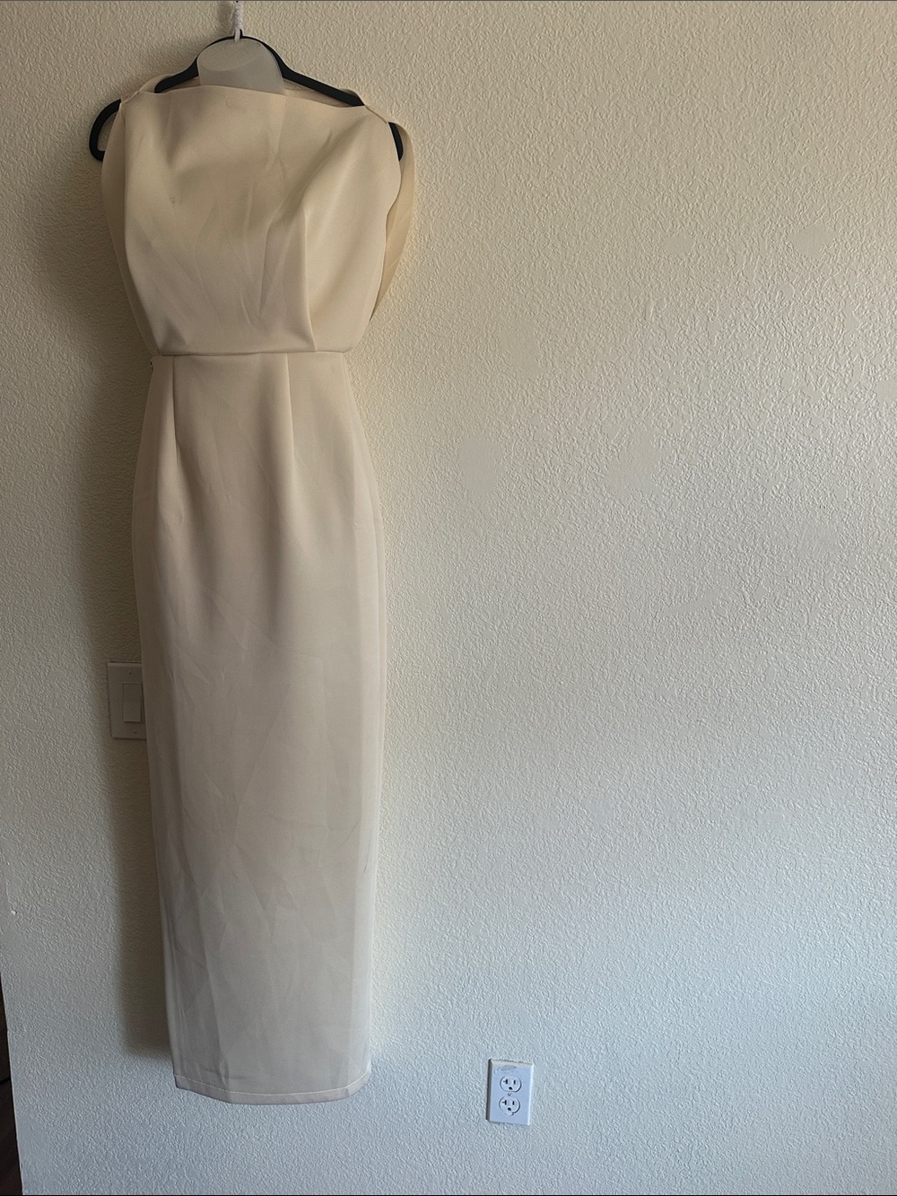 4- ASOS Scuba Elegant Cream Maxi Dress